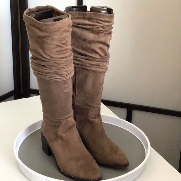 Steve Madden Wein Knee-High Tall Slouch Boot Women's Size 6.5 Western Boho Tan - Picture 3 of 14